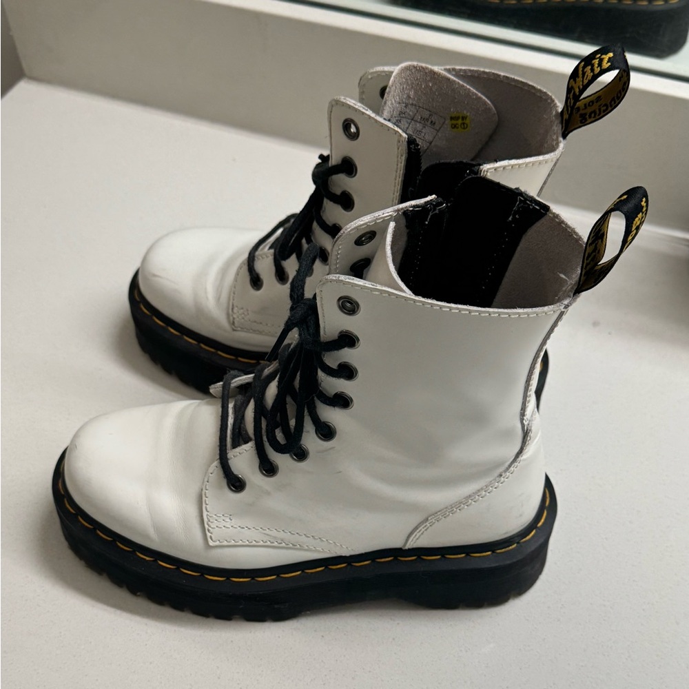 white platform jadon doc martens size 7